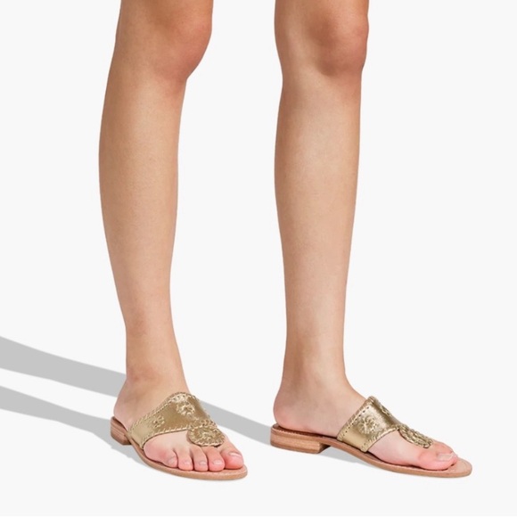 10.5 🔖 JACK ROGERS Women's Jacks Slip-On Flat Sandals Platinum - Picture 6 of 13